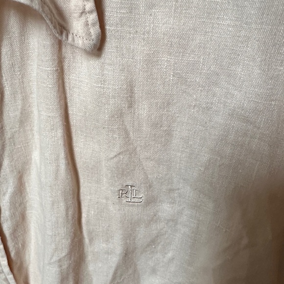Lauren Ralph Lauren Peach Linen button down size 2x - Picture 3 of 8